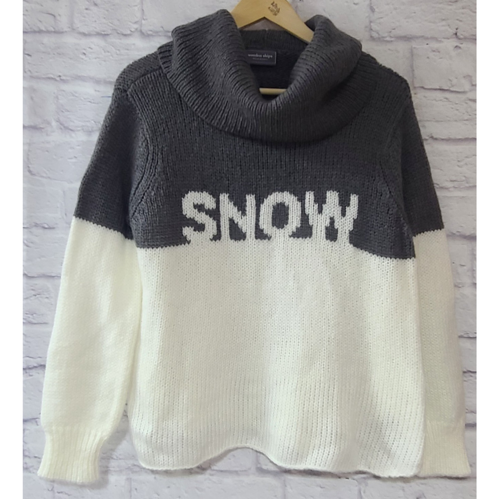 Wooden Ships SNOW Cowl Neck Chunky Knit Pullover Sweater Womens XS/S Mohair Wool